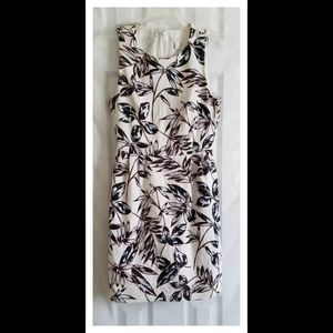 J. Crew -White Brown Black leaf Sleeveless (size 0)